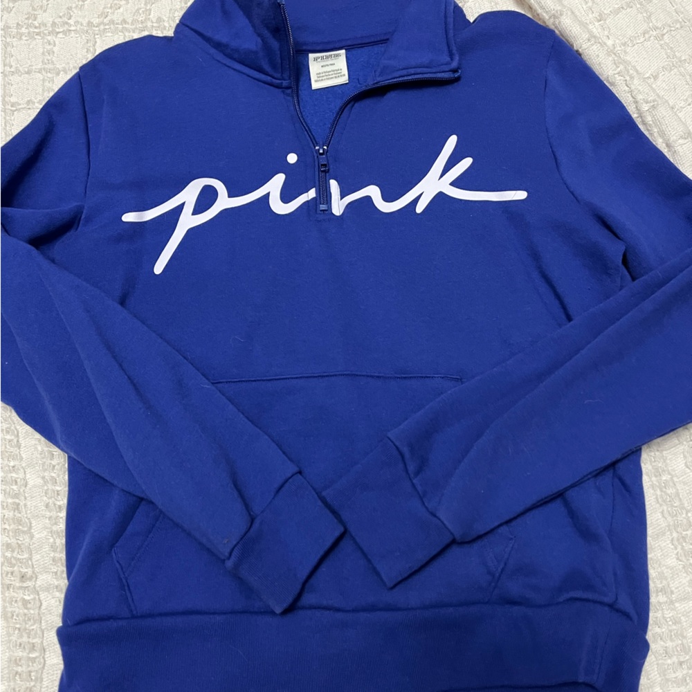 Vs pink sweatshirt quarter zip